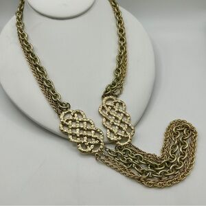 Lia Sophia Matte Gold Knotted Multi Stranded Necklace